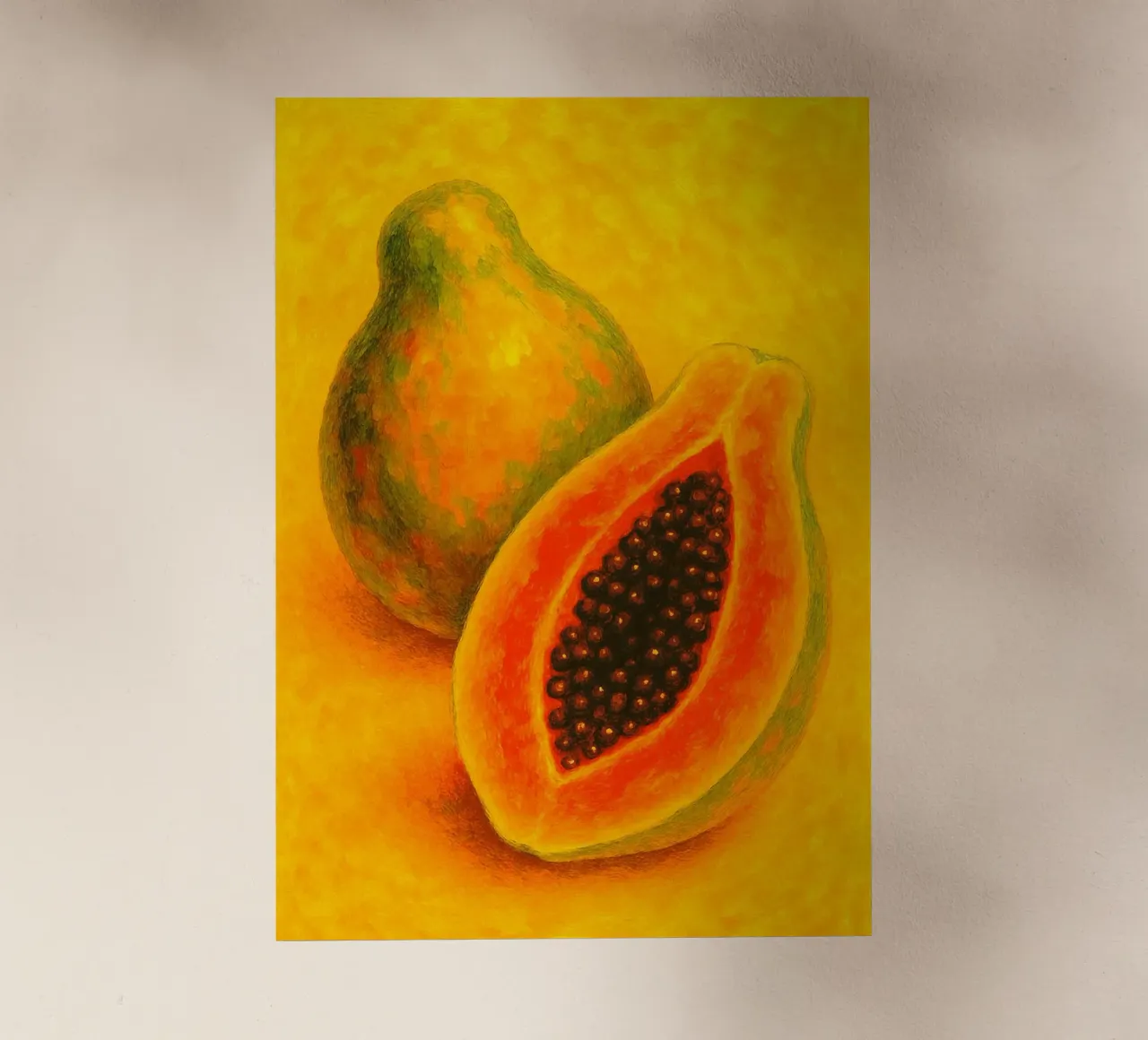 papaya imaginación abstracta a todo color lámina retroiluminada de ameera