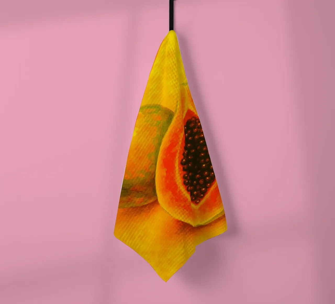 papaya imaginación abstracta a todo color paño de cocina de ameera
