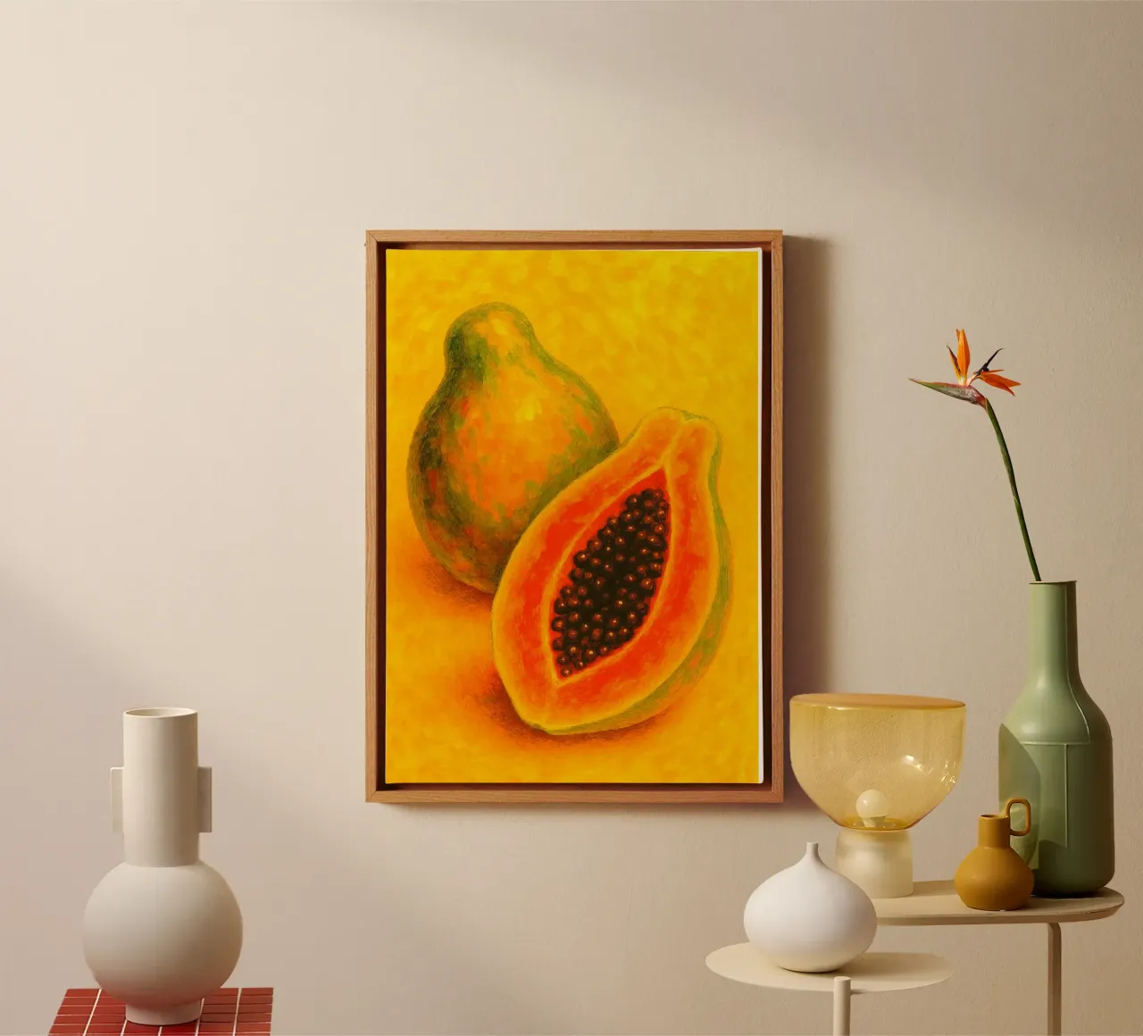 papaya abstract imagination full color canvas by ameera