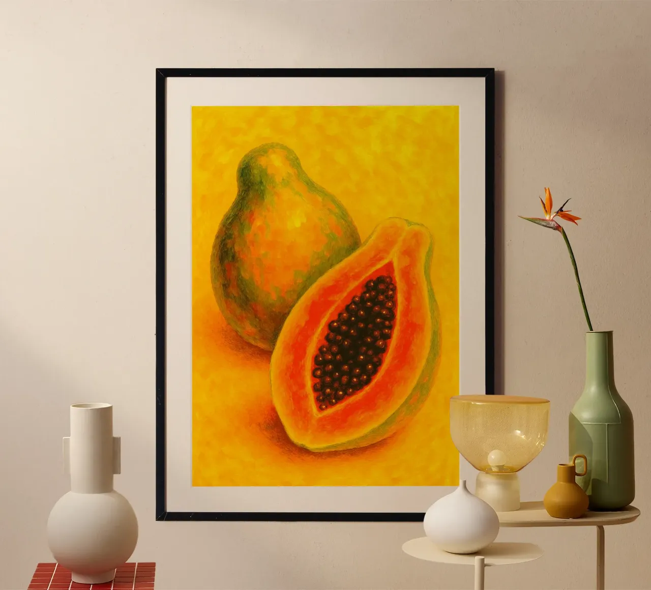 papaya imaginación abstracta a todo color hahnemühle de ameera