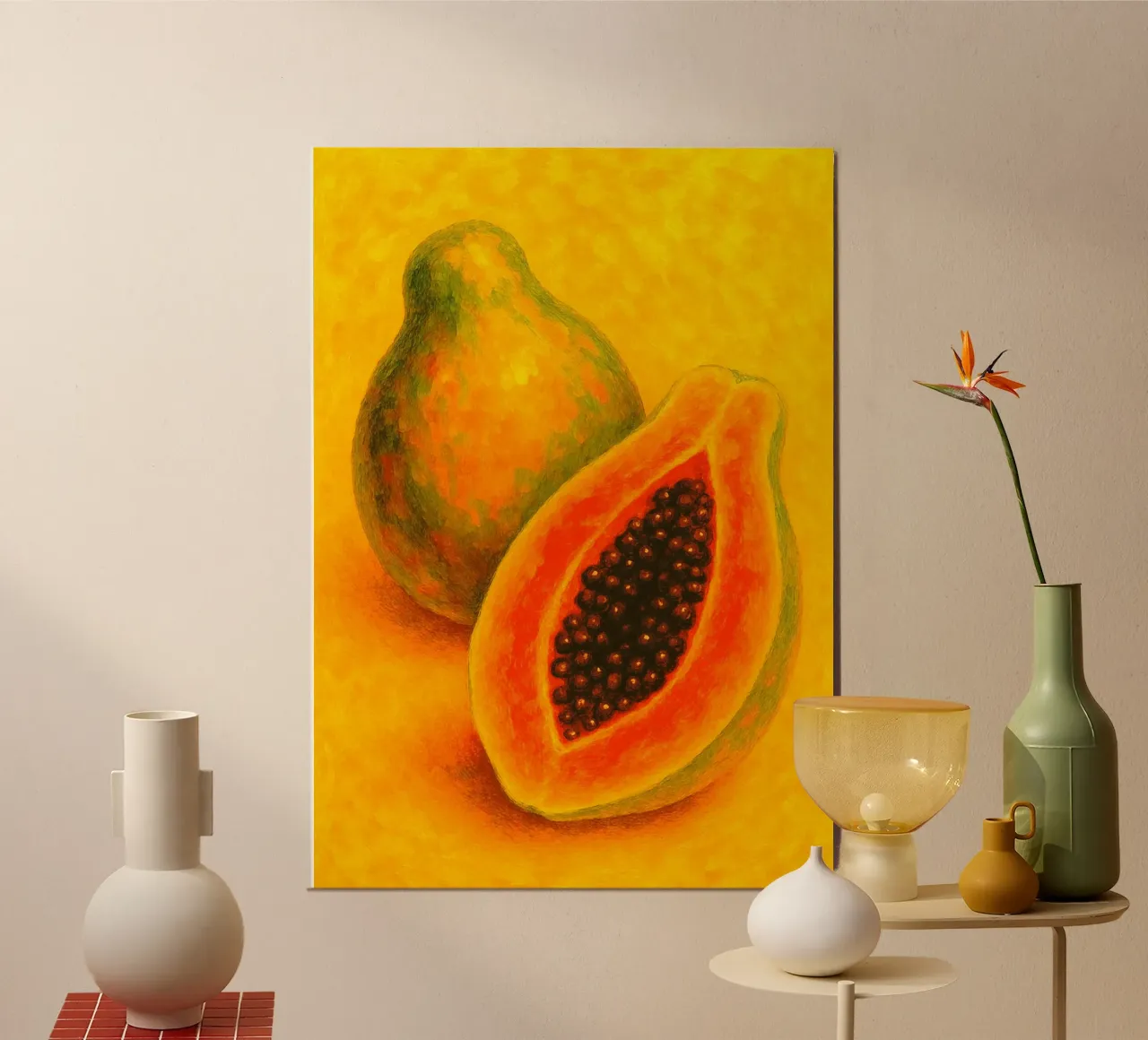 papaya imaginación abstracta a todo color hahnemühle de ameera