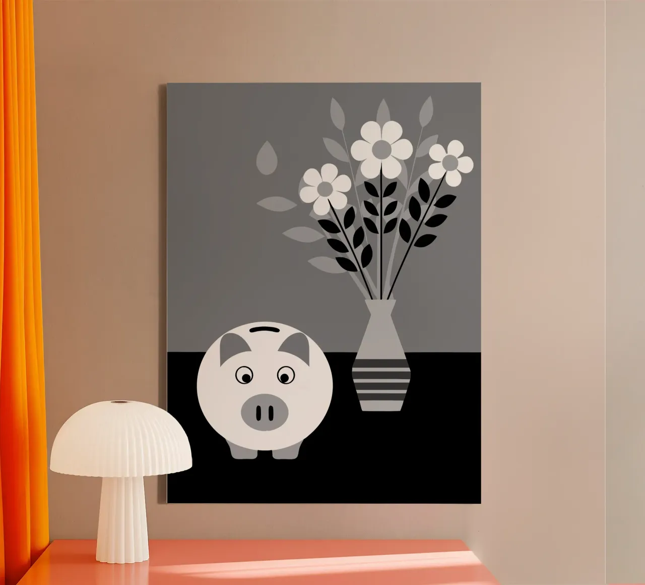 Risparmio e vaso di fiori tela con Cornice a cassetta da LOOK DIFFERENT