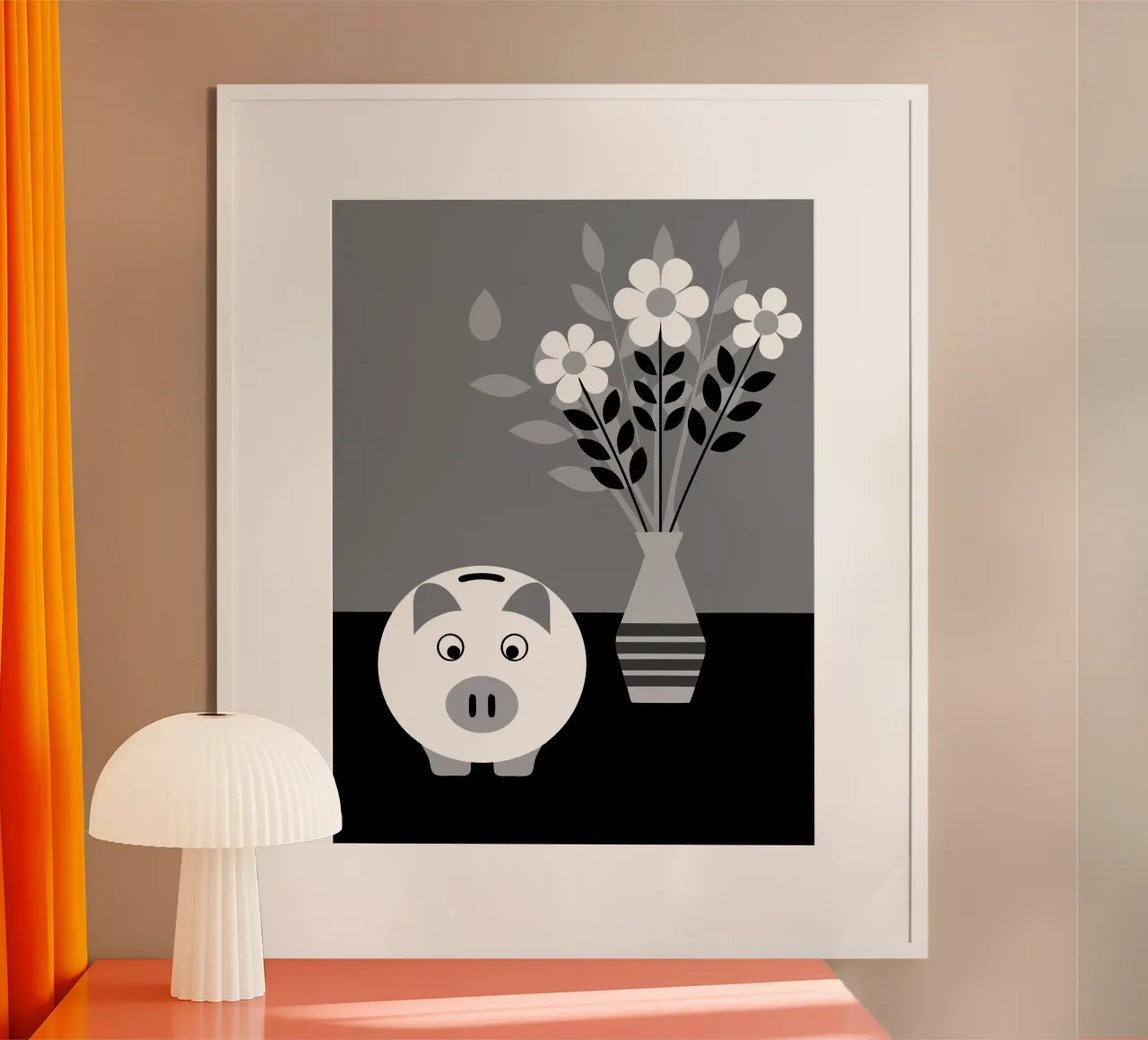Risparmio e vaso di fiori poster con telaio in plastica da LOOK DIFFERENT