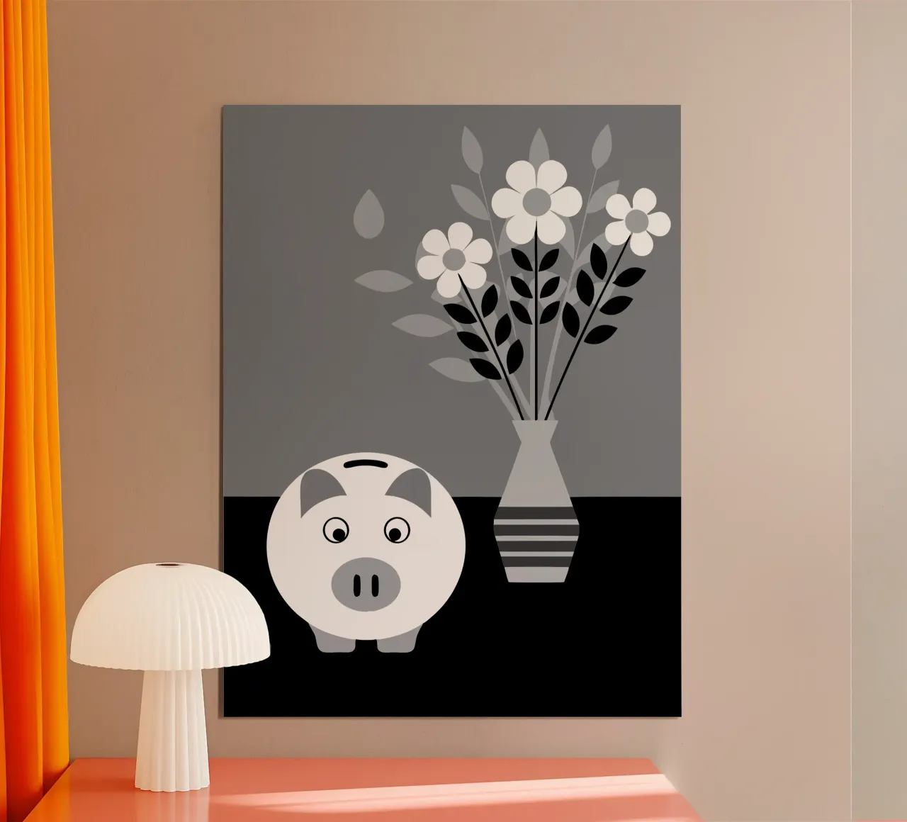 Risparmio e vaso di fiori poster con telaio in plastica da LOOK DIFFERENT
