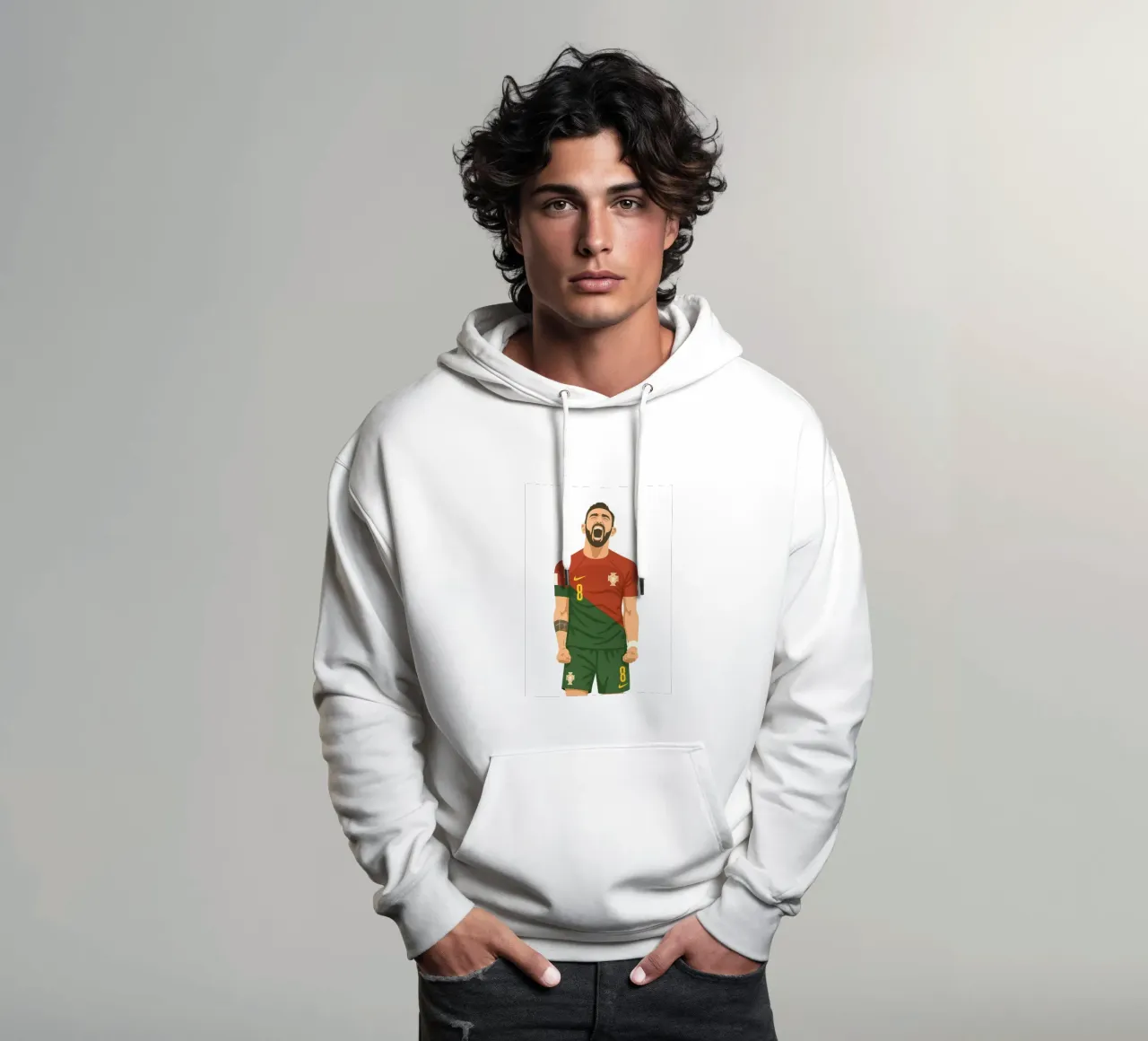 Bruno Fernandes Minimalist felpa con cappuccio da MoviesArt