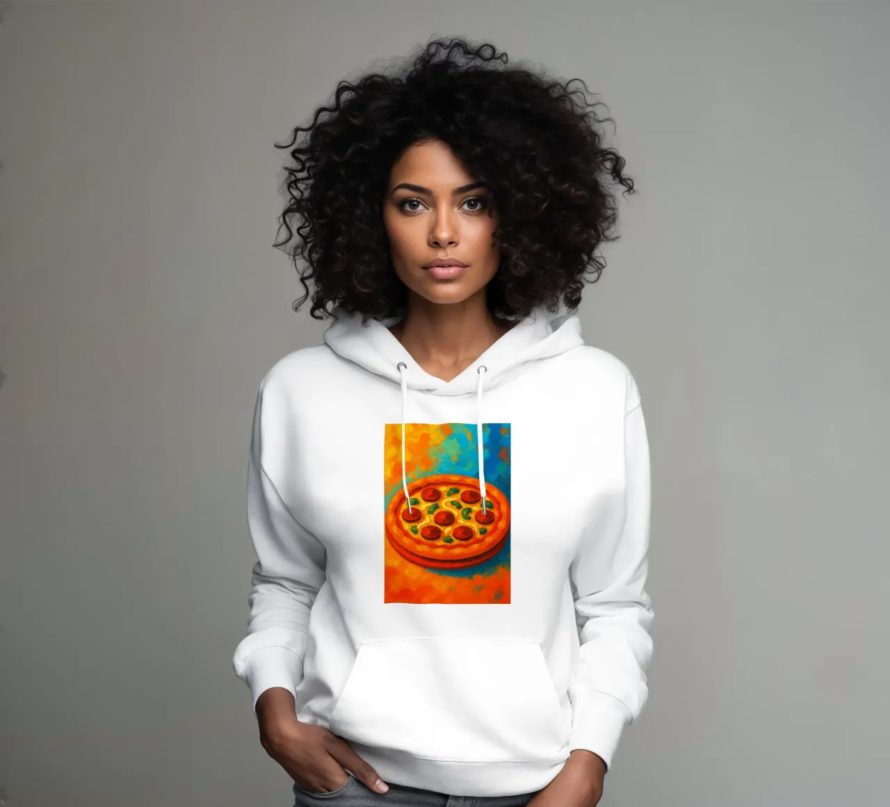 pizza imaginación abstracta a todo color sudadera con capucha de ameera