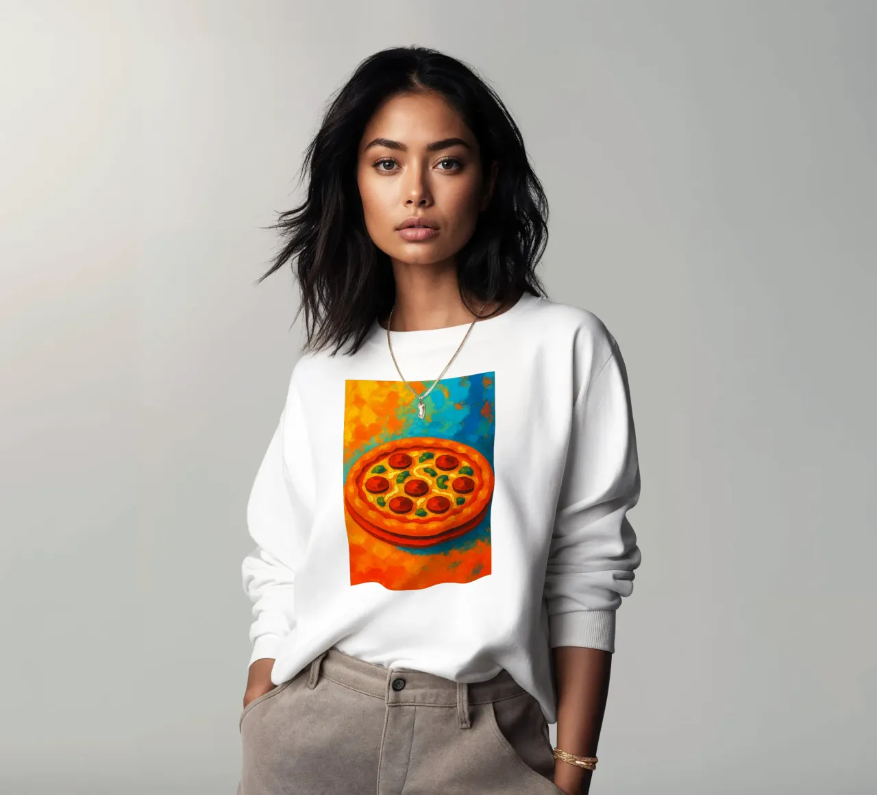 pizza imaginación abstracta a todo color sudadera de ameera