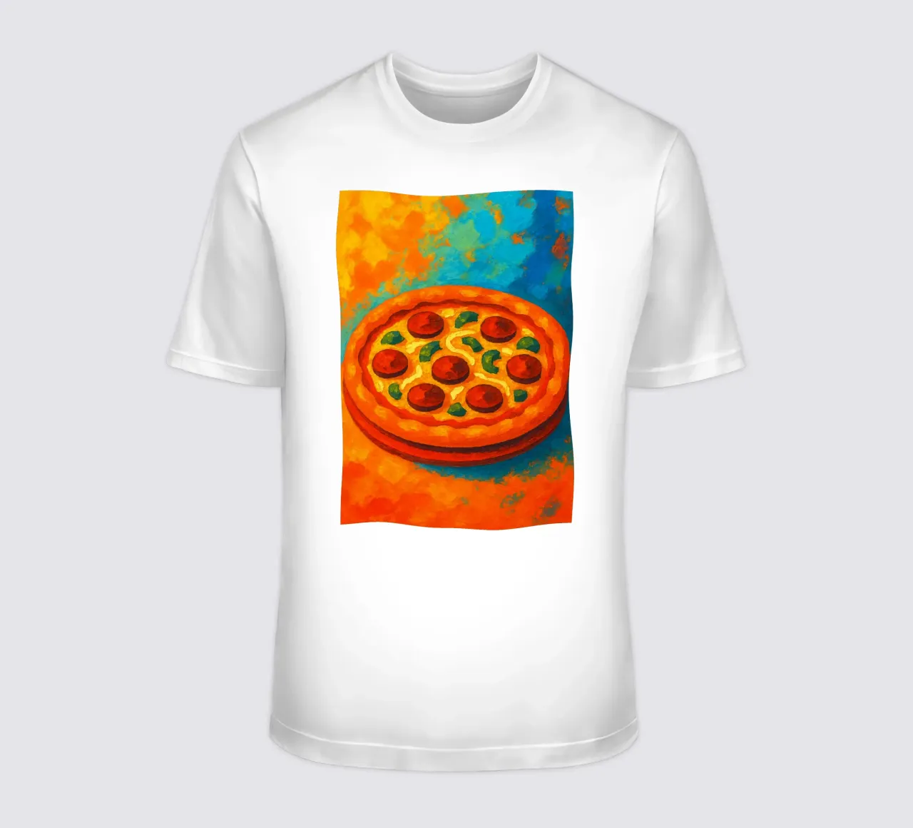 pizza imaginación abstracta a todo color camiseta de ameera