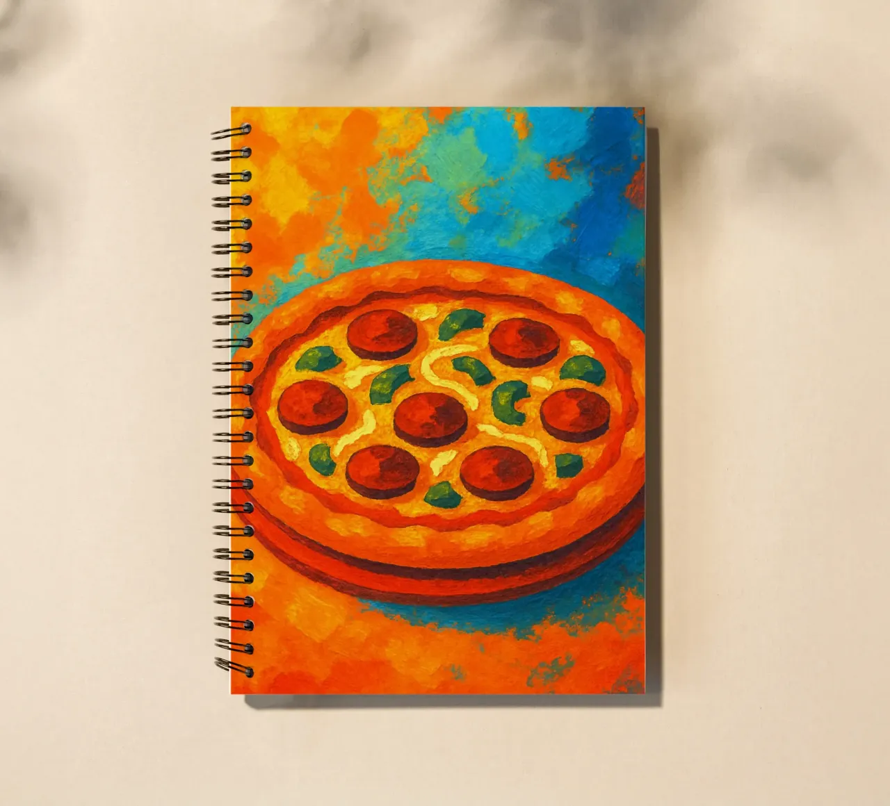 pizza abstract imagination full color spiral notebook by ameera