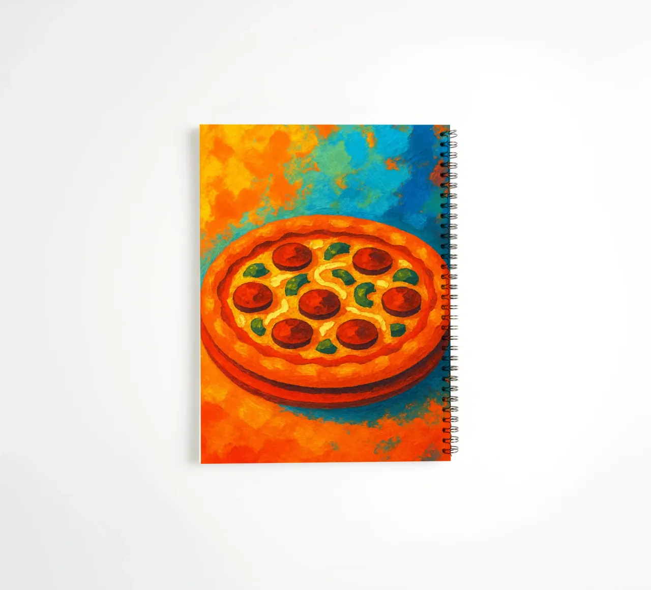 pizza abstract imagination full color spiral notebook by ameera