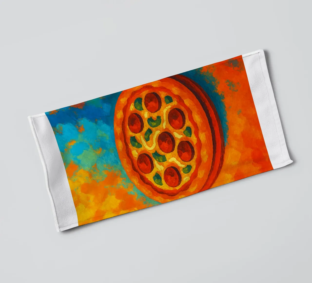 pizza abstract imagination full color towel by ameera