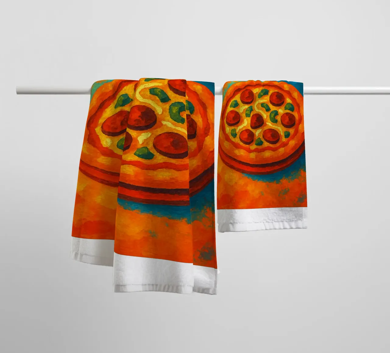 pizza abstract imagination full color towel by ameera