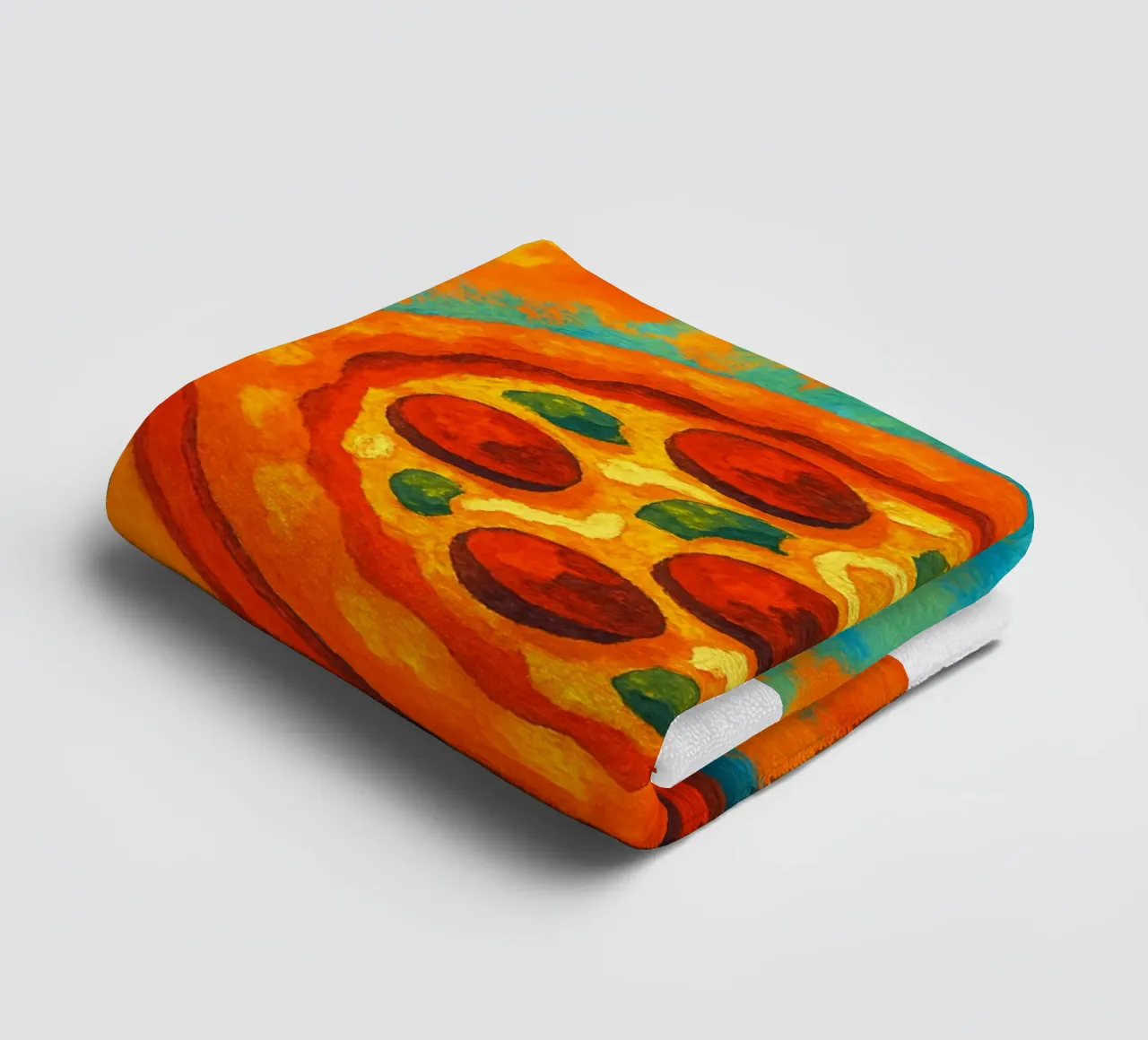 pizza abstract imagination full color towel by ameera