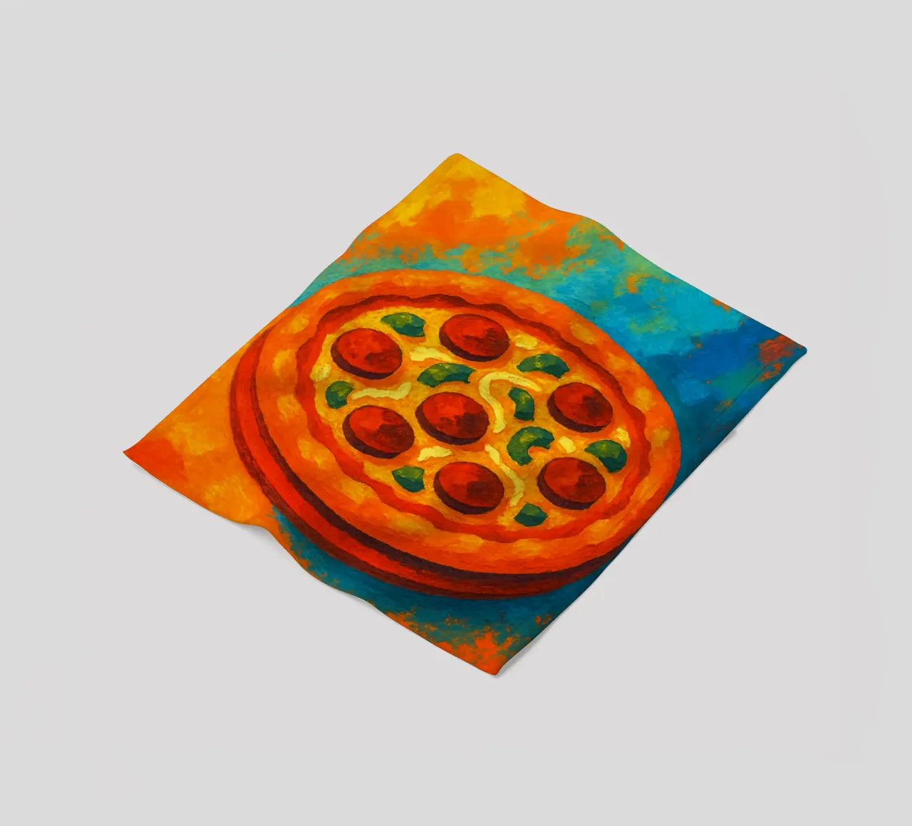 pizza abstract imagination full color fleece blanket by ameera