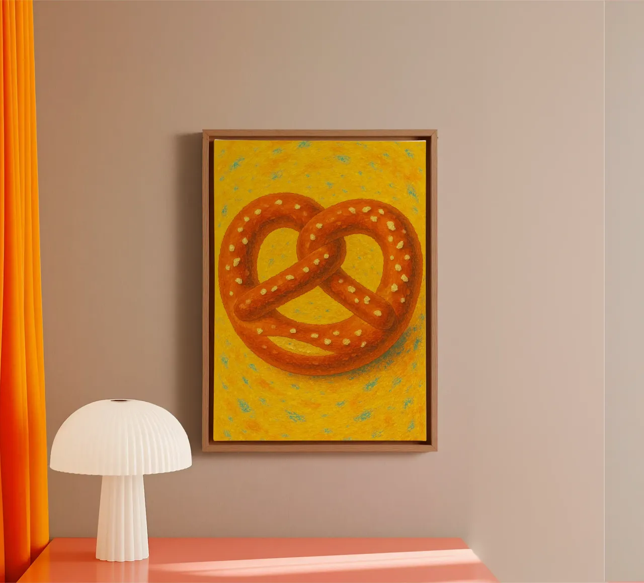 Pretzel abstracte verbeelding full color canvas met Baklijst van ameera
