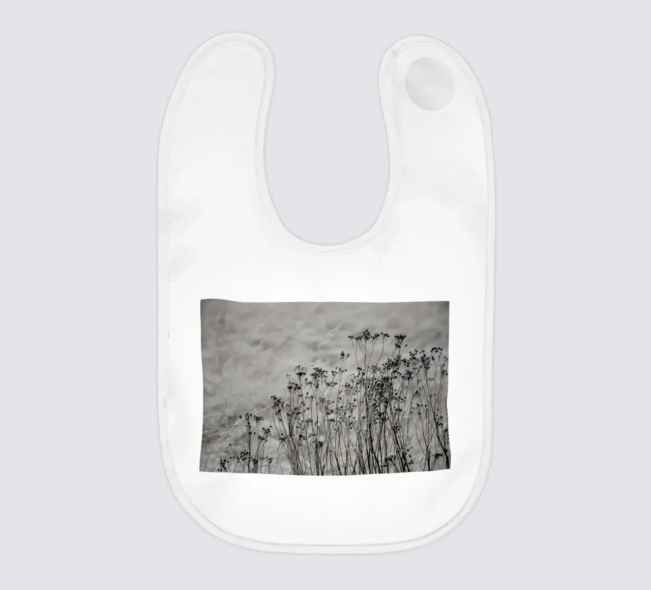 Flower Buds In The Beige Greige Golden Field 1 baby bib by Studio Nahili