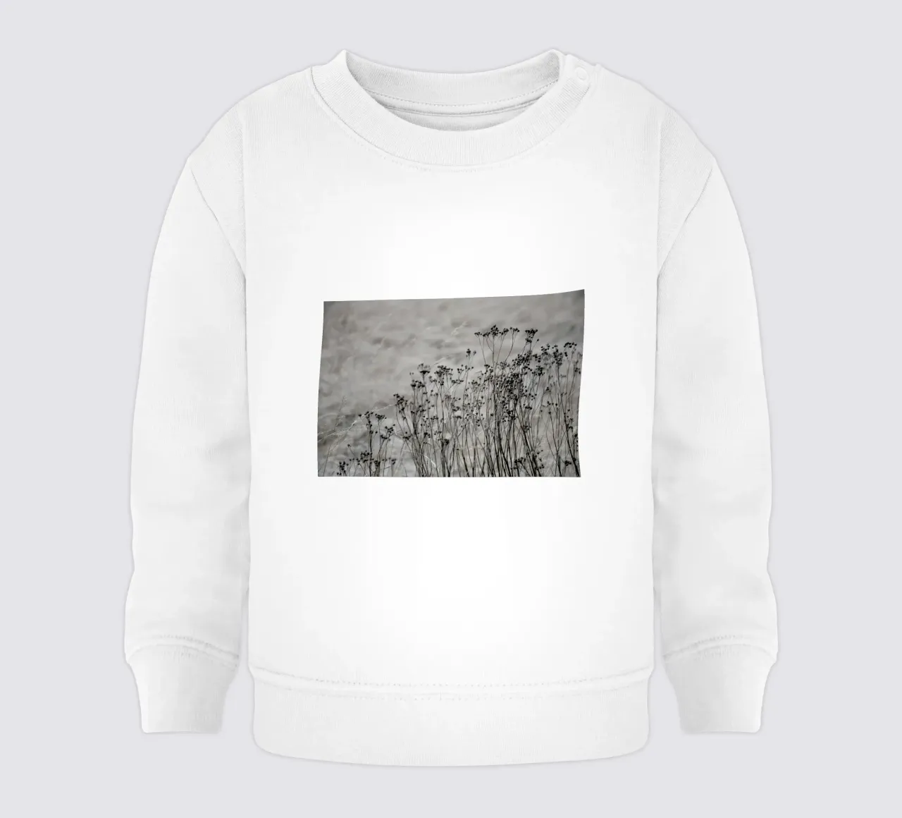 Flower Buds In The Beige Greige Golden Field 1 baby sweatshirt by Studio Nahili