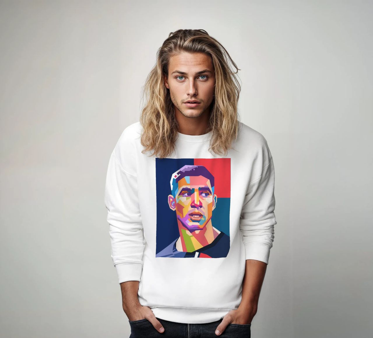 Achraf Hakimi ritratto pop art felpa da Hantamrata