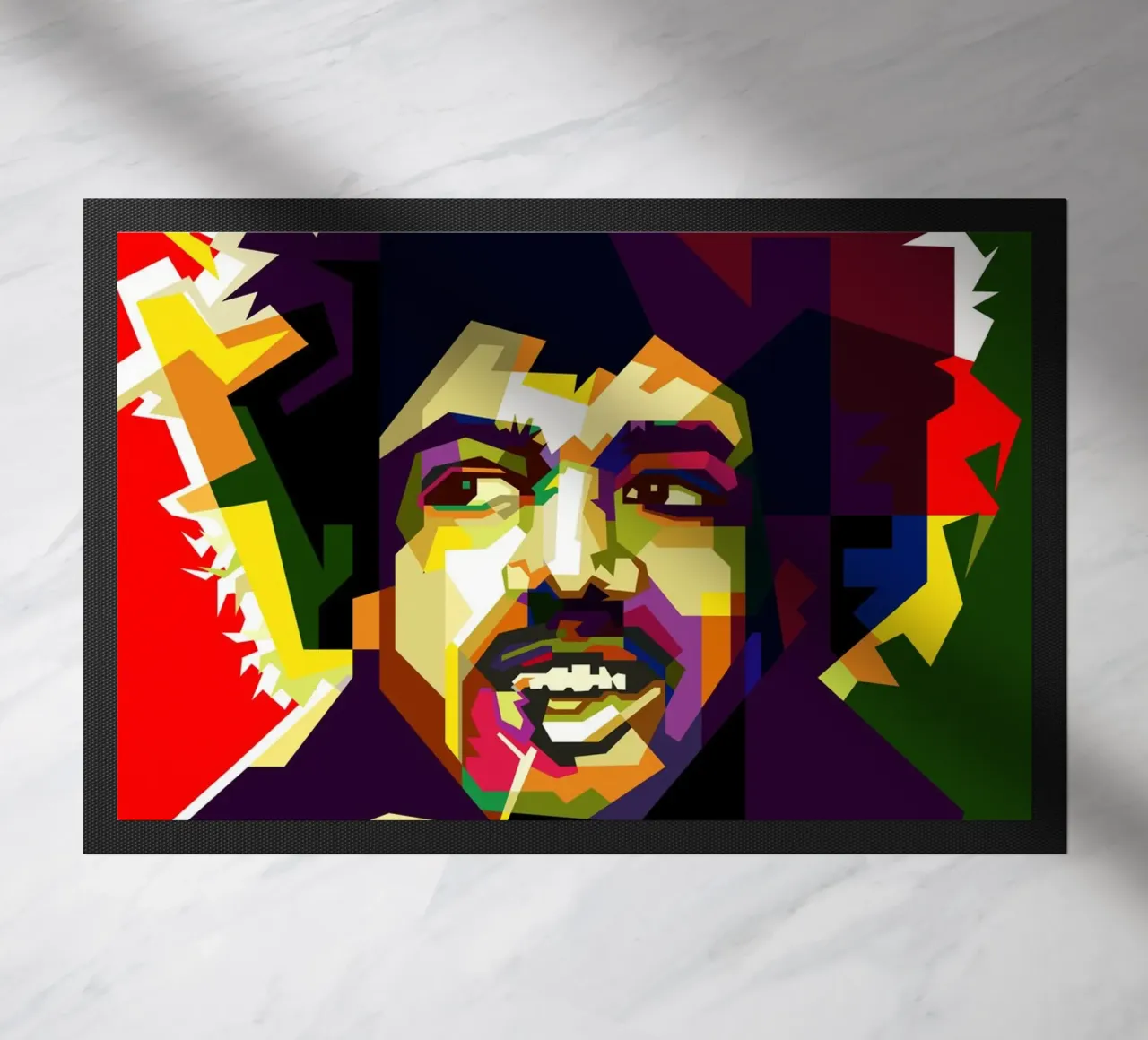 Jimi Hendrix Rock Blues Guitarist Musician WPAP Trending Now doormat by Artkreator
