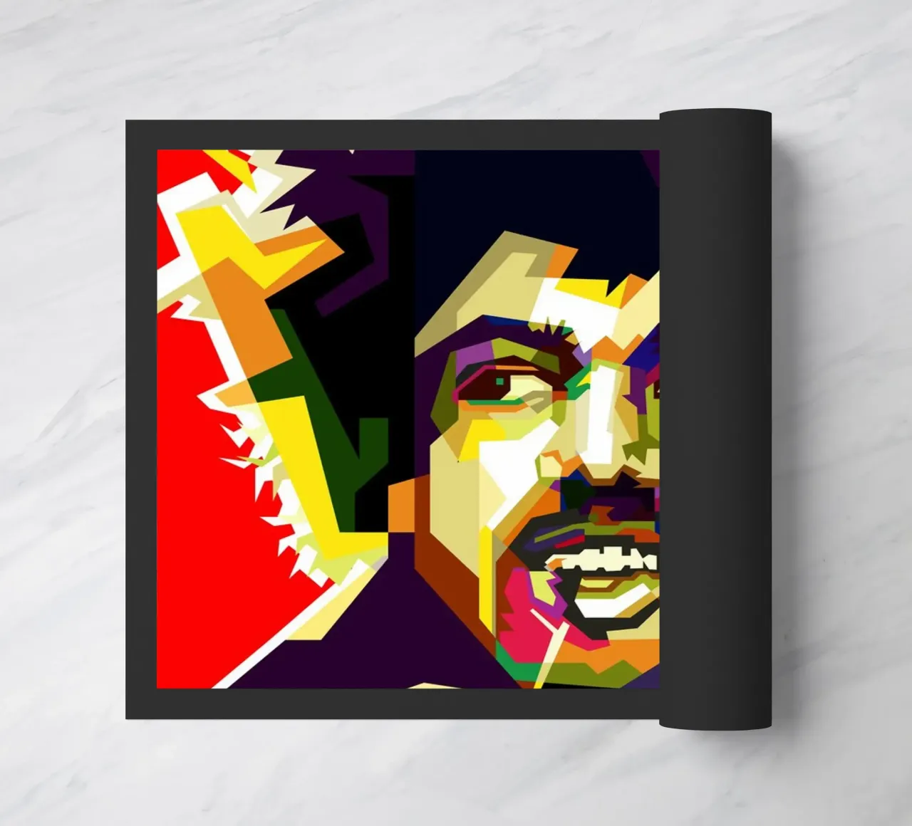 Jimi Hendrix Rock Blues Guitarist Musician WPAP Trending Now doormat by Artkreator
