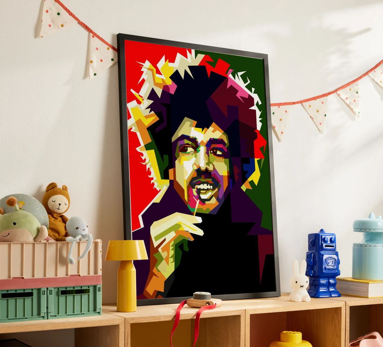 Jimi Hendrix Rock Blues Gitarist Muzikant WPAP Trending Now poster van Artkreator