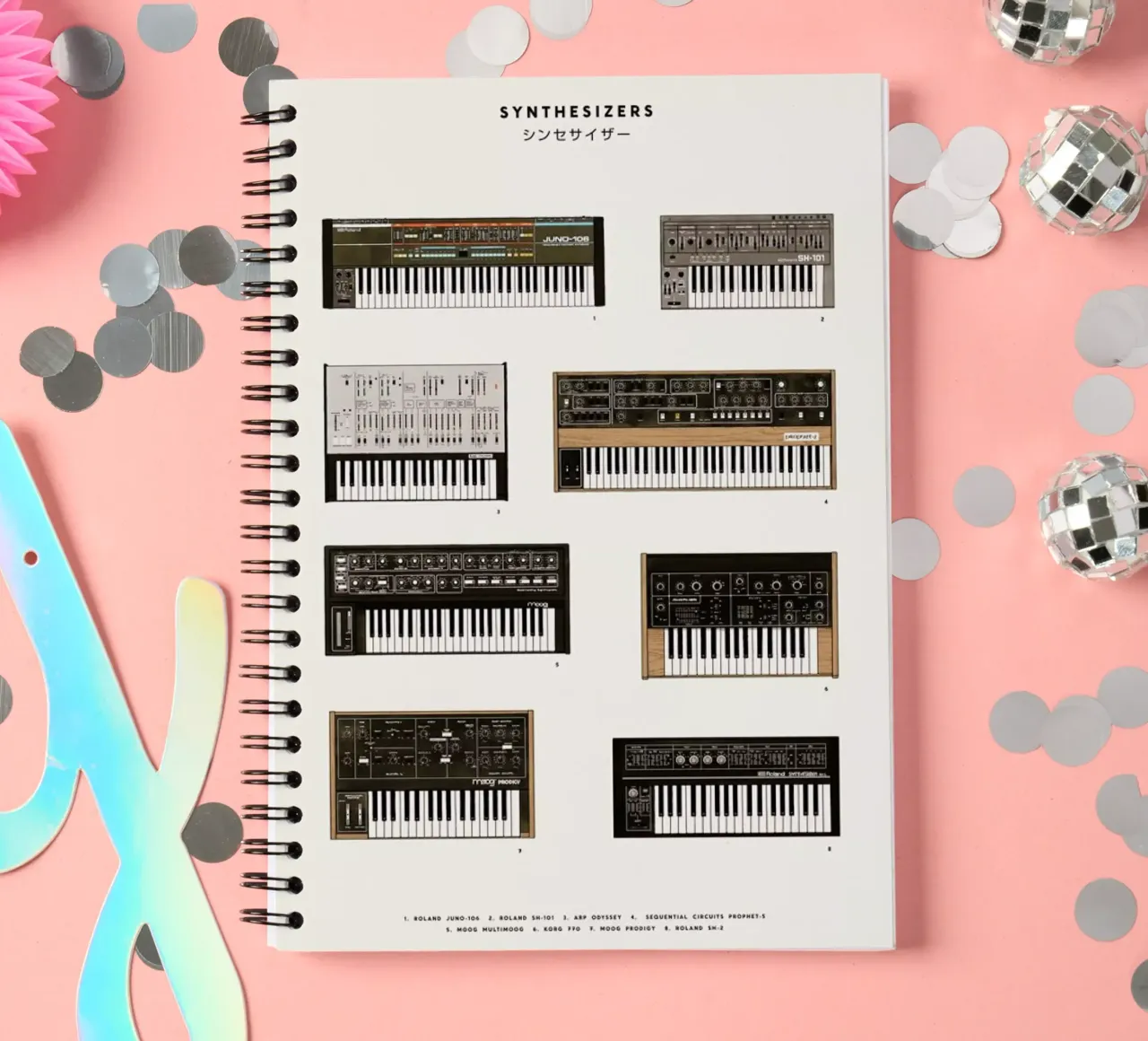Synthesizers spiral notebook by Florent Bodart