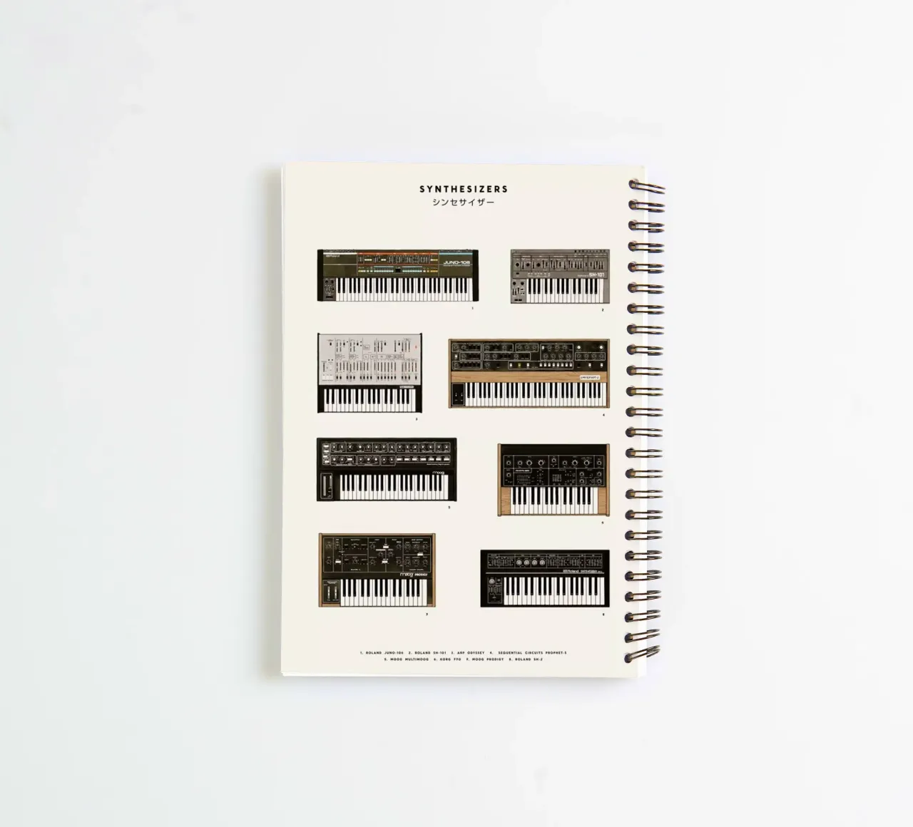 Synthesizers spiral notebook by Florent Bodart