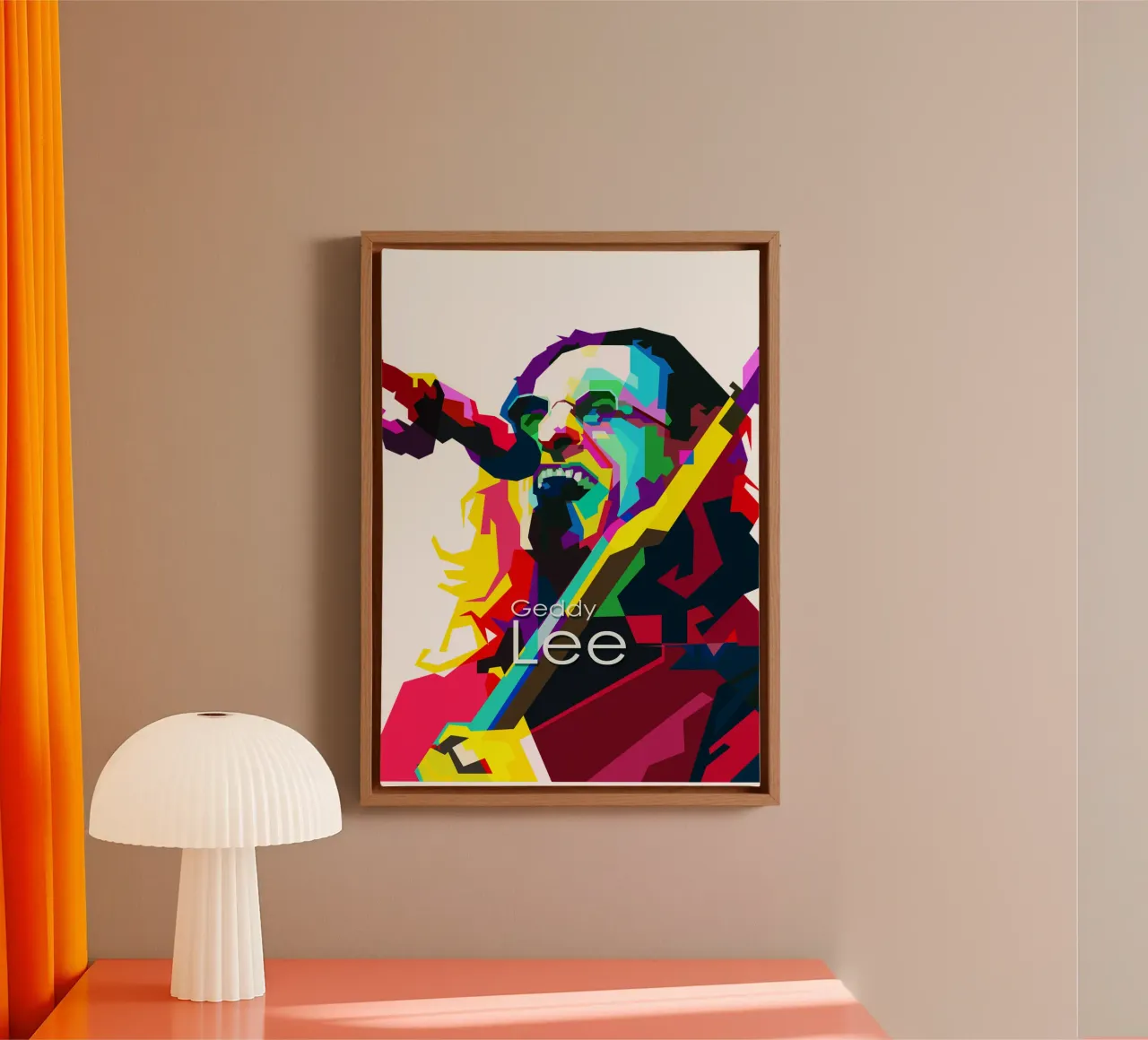 Geddy Lee Progressieve Rock WPAP Nu Trending canvas met Baklijst van Artkreator