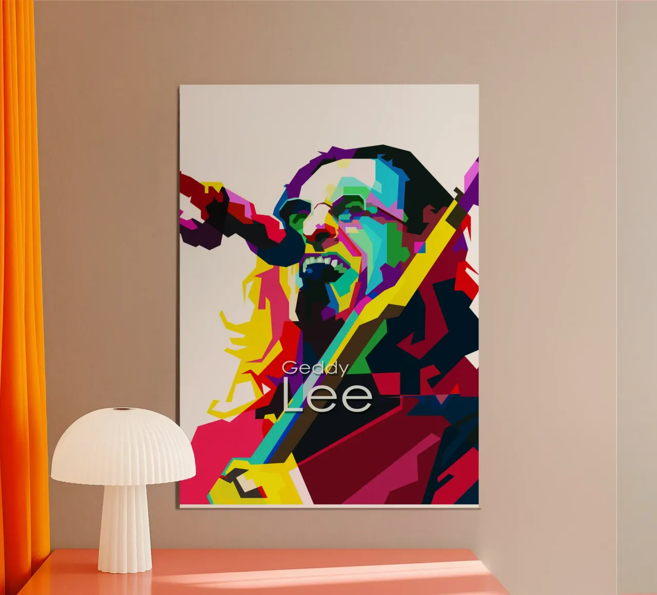 Geddy Lee Progressive Rock WPAP Trending Now poster con telaio in plastica da Artkreator