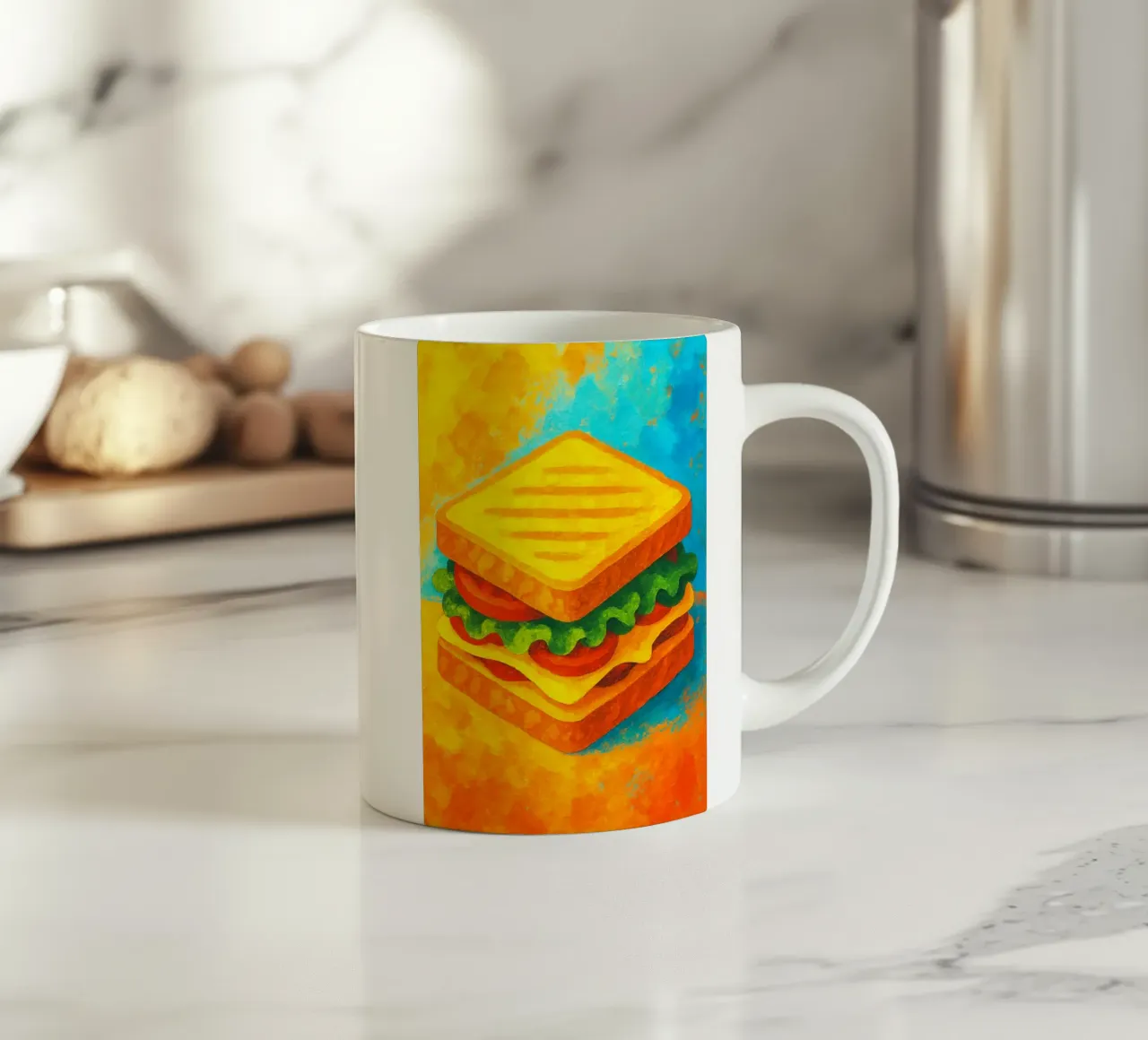 bocadillo abstracto imaginación a todo color taza de cerámica de ameera