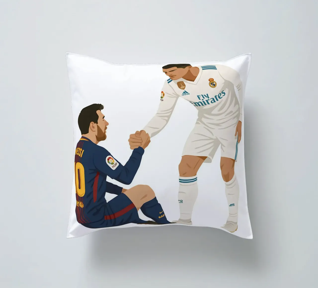 Cristiano Ronaldo and messi cuscino da MoviesArt