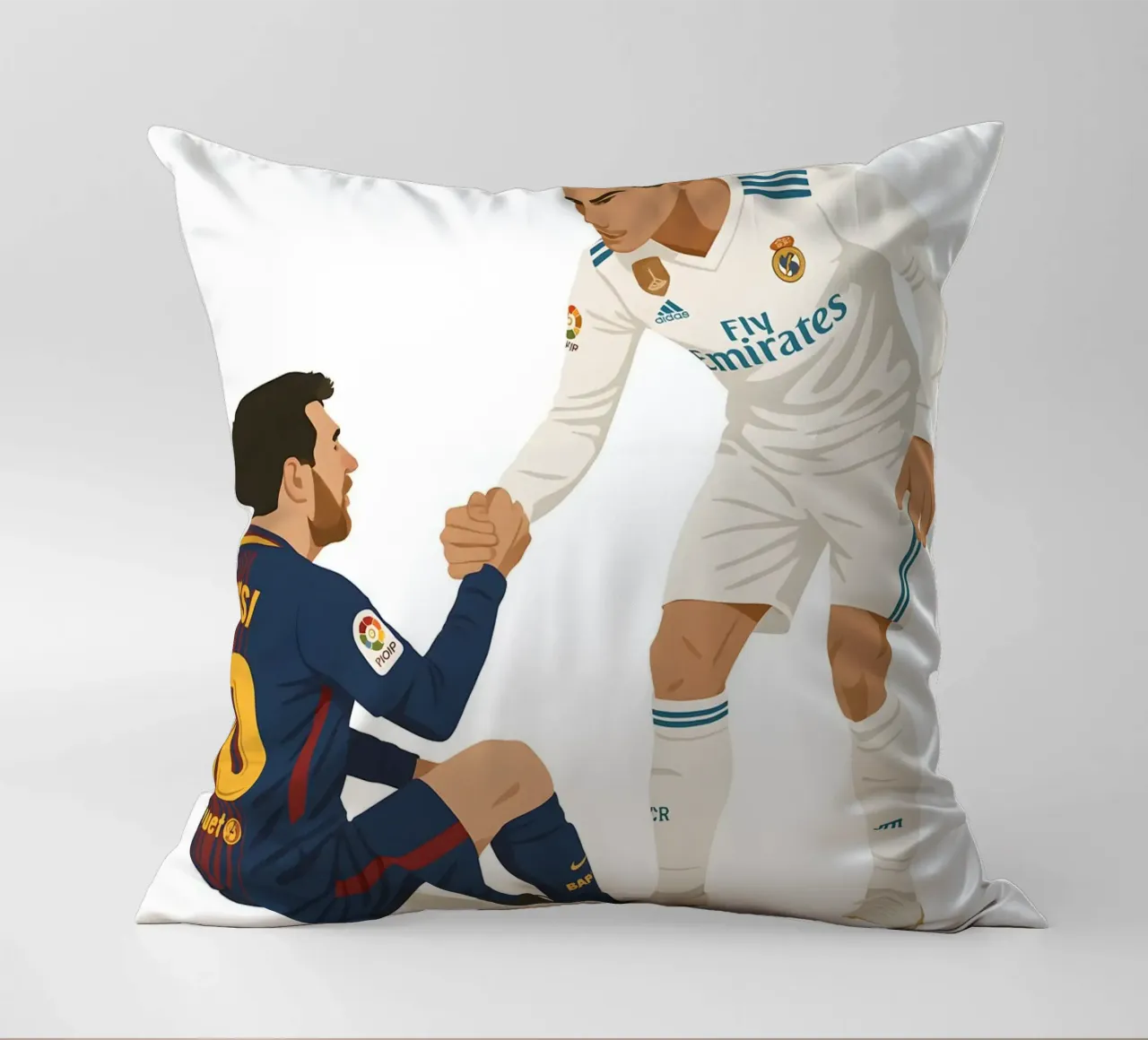 Cristiano Ronaldo and messi cuscino da MoviesArt