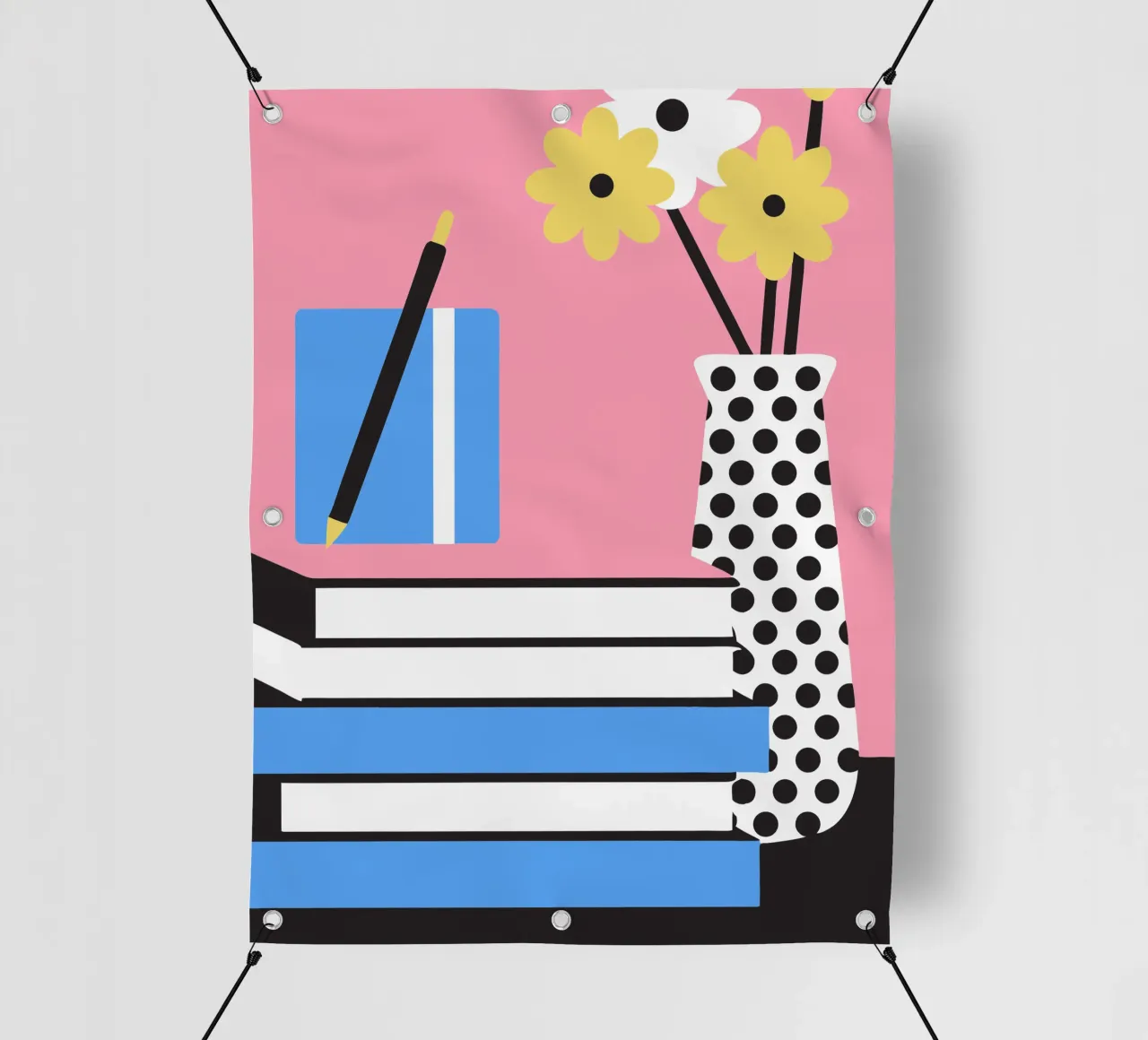 Books and Flower Vase pvc cover by LOOK DIFFERENT