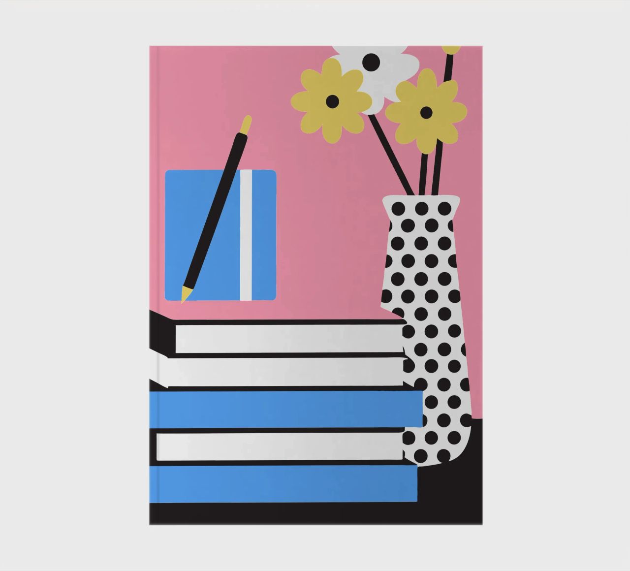 Books and Flower Vase notebook by LOOK DIFFERENT