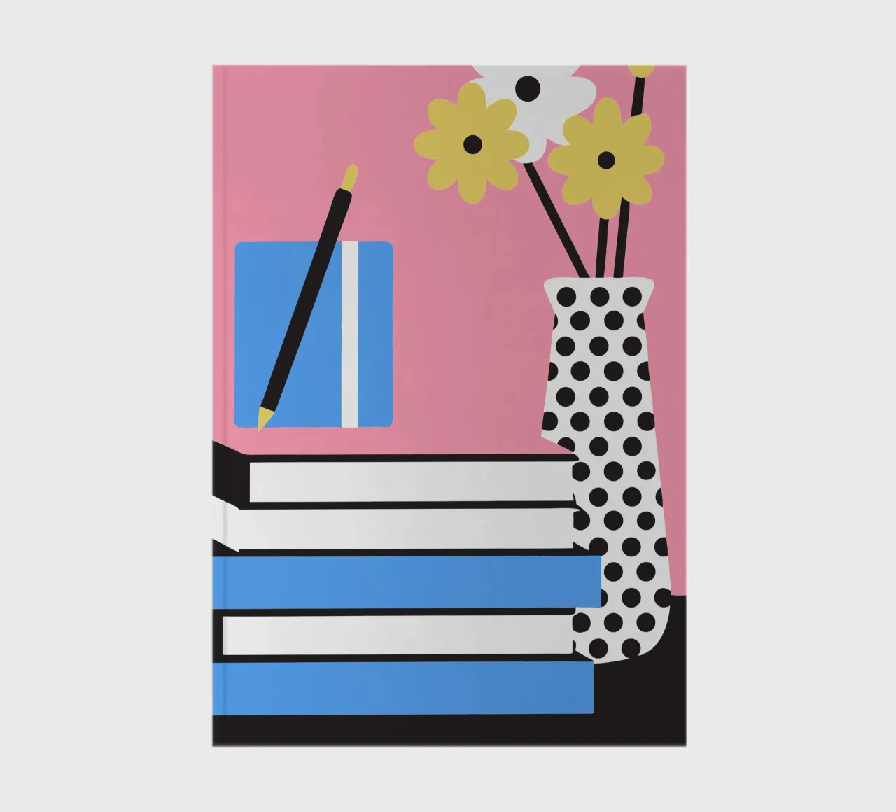 Libri e vaso di fiori diario da LOOK DIFFERENT
