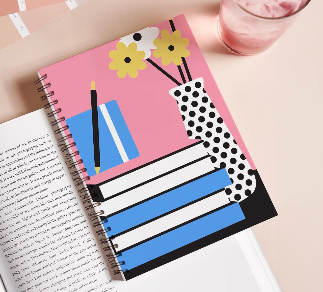 Books and Flower Vase spiral notebook by LOOK DIFFERENT