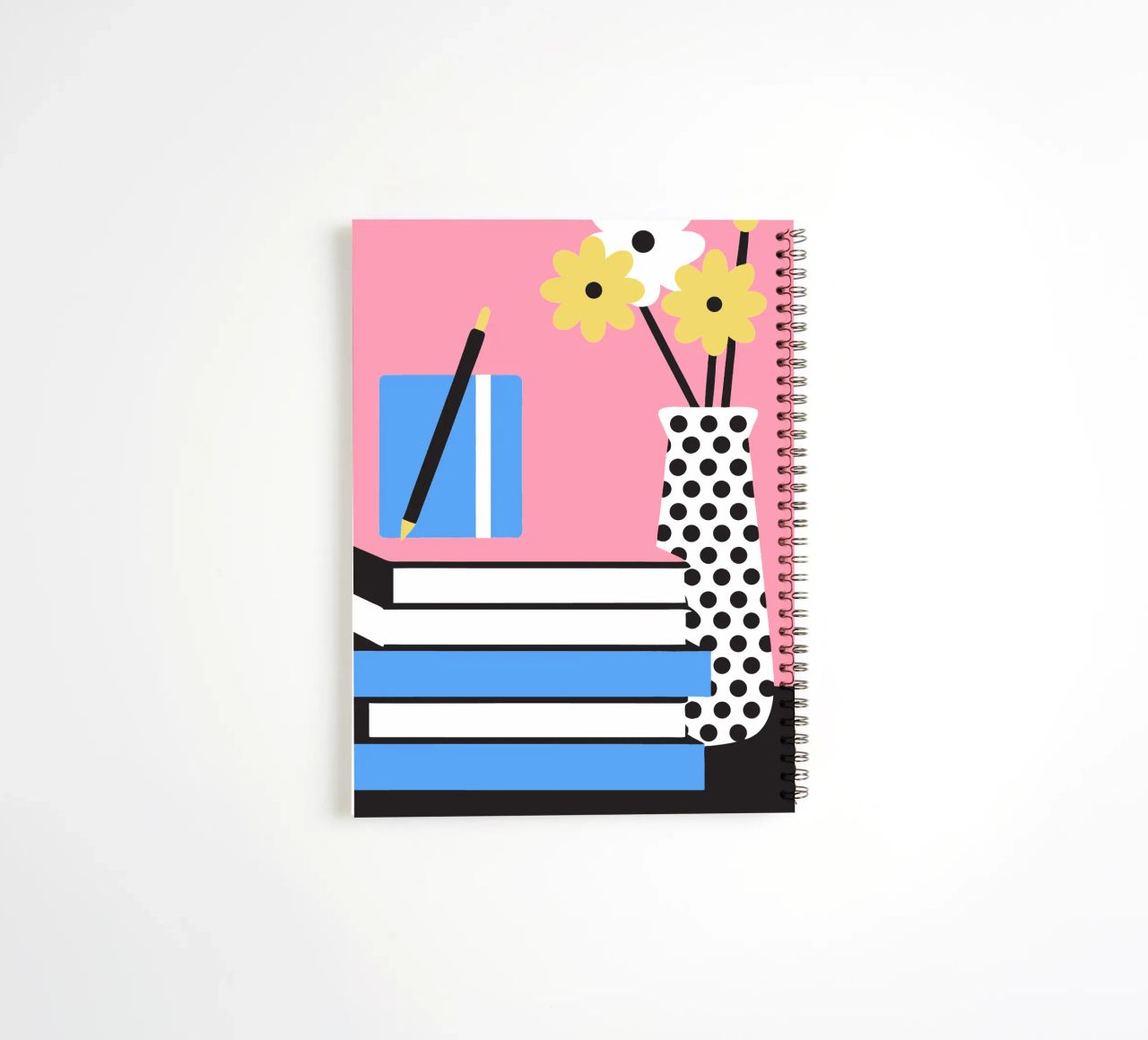 Books and Flower Vase spiral notebook by LOOK DIFFERENT