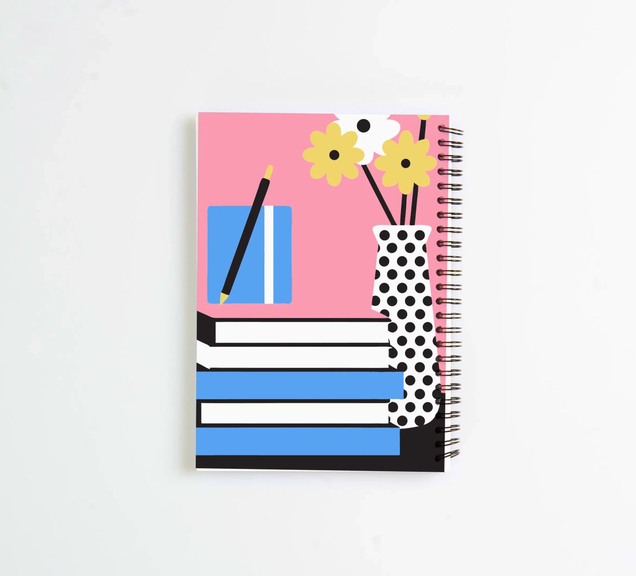Books and Flower Vase spiral notebook by LOOK DIFFERENT