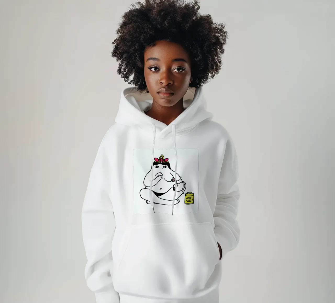 Autotrophie Print Square felpa con cappuccio da Herzette