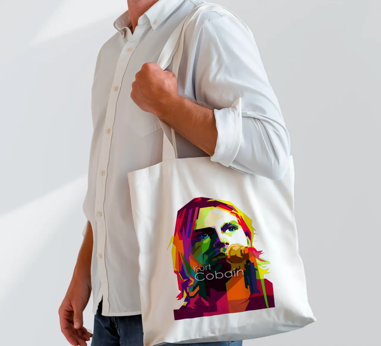 Kurt Cobain Il WPAP più grunge di tendenza ora borsa in juta da Artkreator