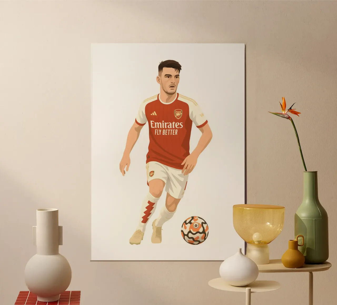 Declan Rice  minimalist alluminio dibond da MoviesArt