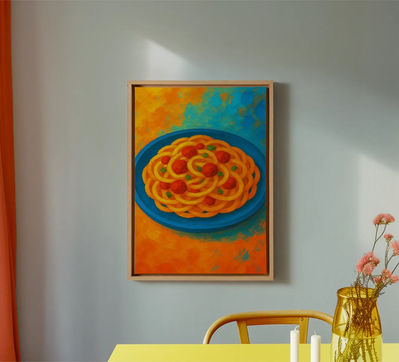 spaghetti abstract imagination full color canvas by ameera