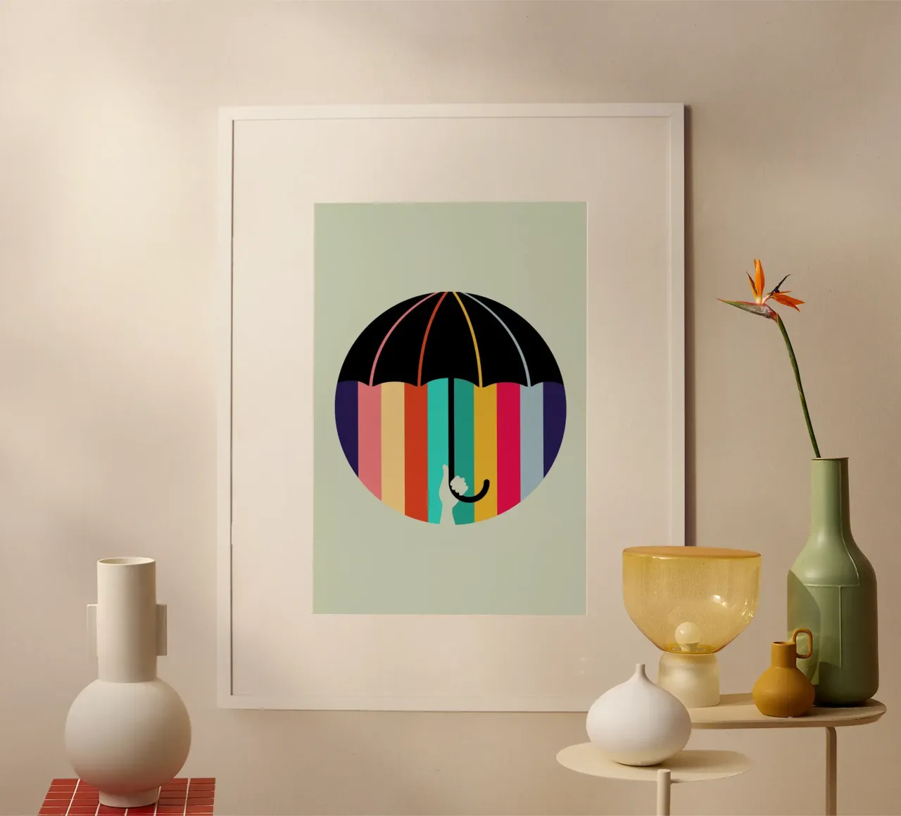 Rain poster con telaio in alluminio da Doozal