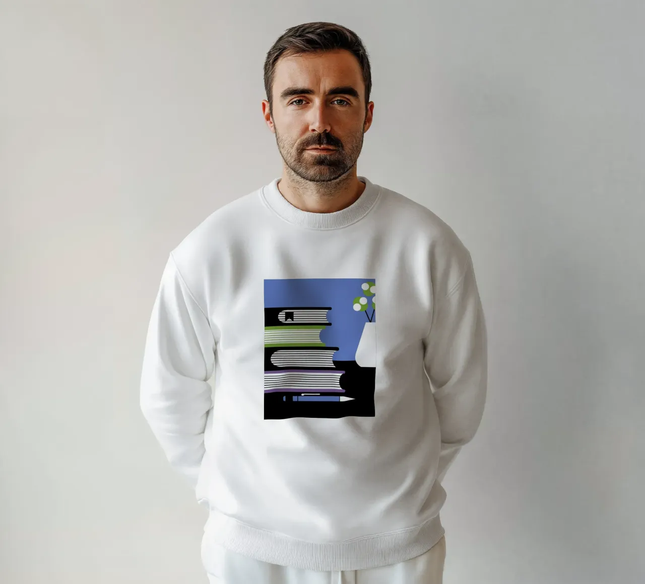 Libri e vaso di fiori felpa da LOOK DIFFERENT