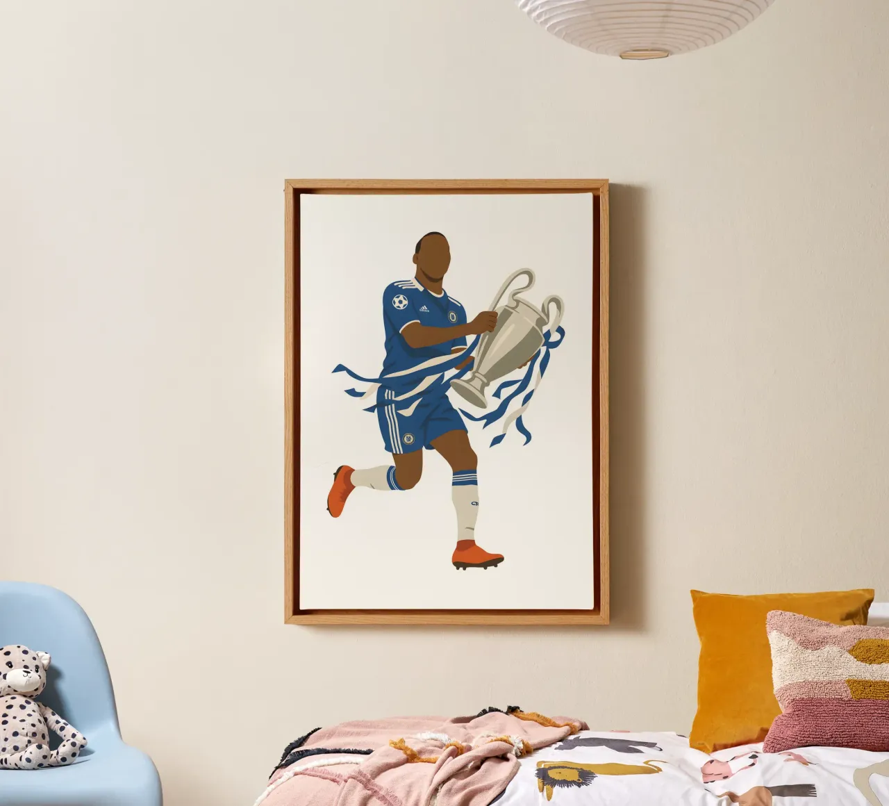 Didier Drogba Minimalist tela con Cornice a cassetta da MoviesArt