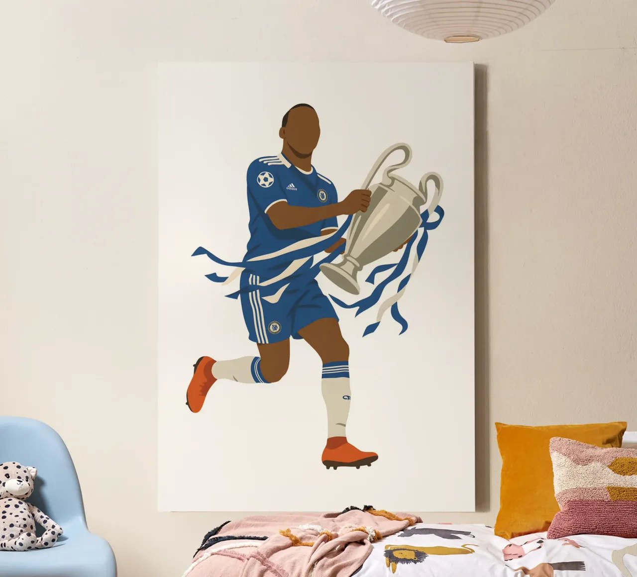 Didier Drogba Minimalist tela con Cornice a cassetta da MoviesArt