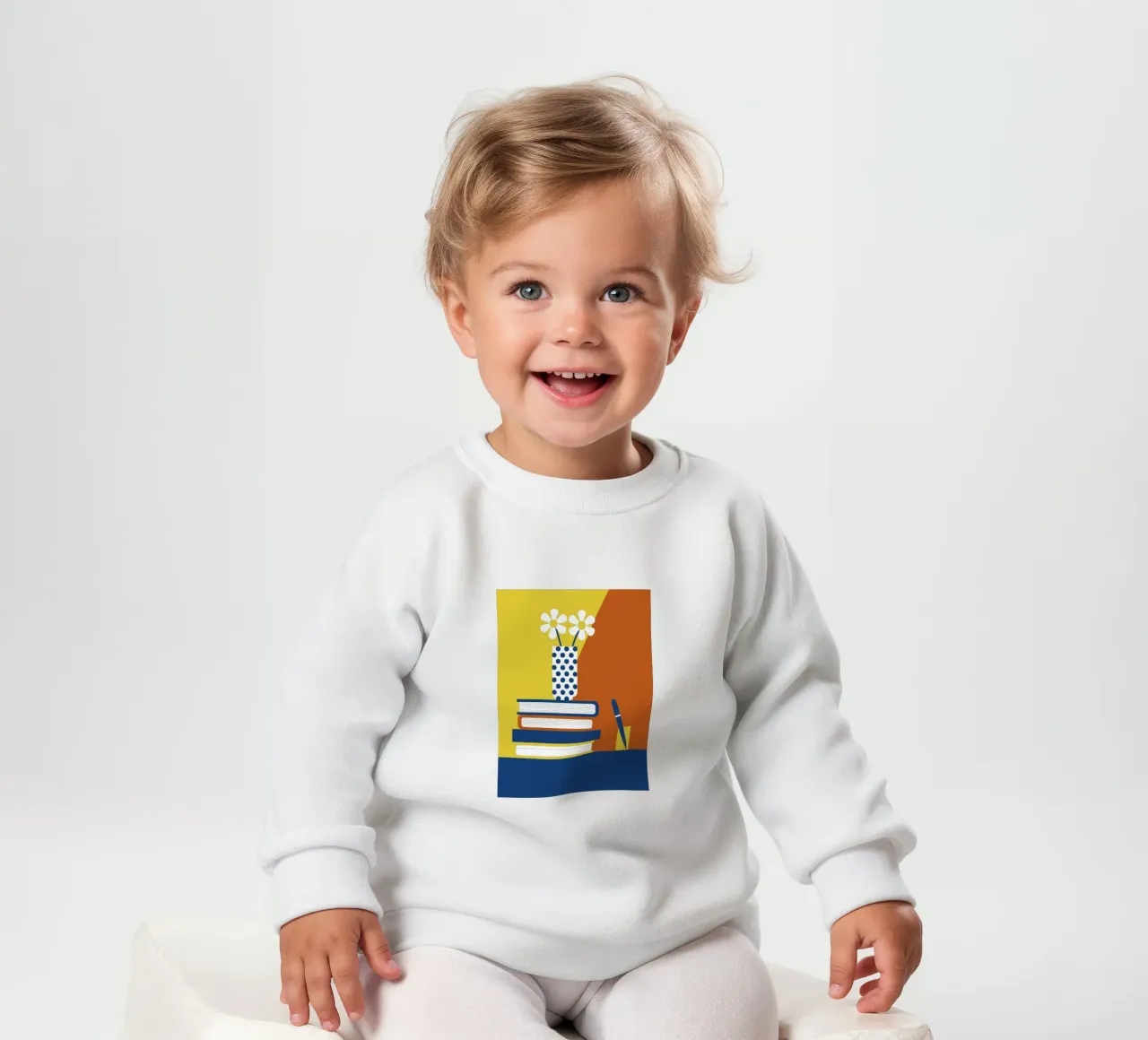 Books and Flower Vase baby sweatshirt by LOOK DIFFERENT
