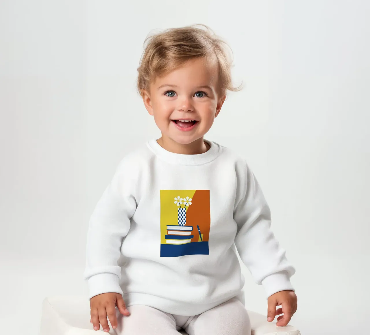 Books and Flower Vase baby sweatshirt by LOOK DIFFERENT