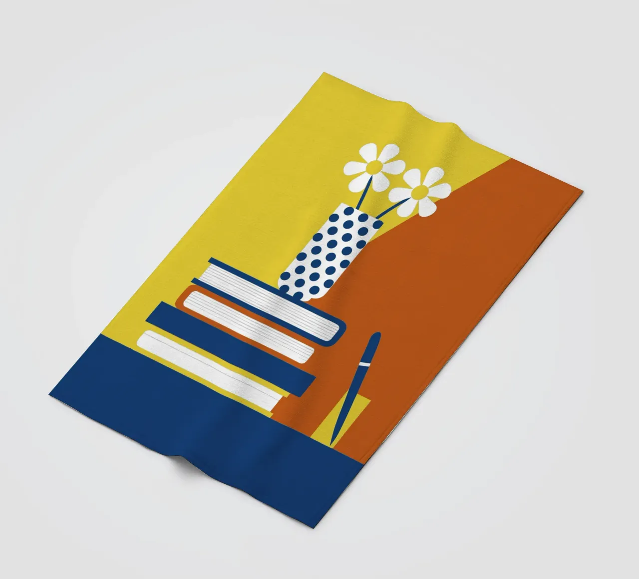Books and Flower Vase fleece blanket by LOOK DIFFERENT