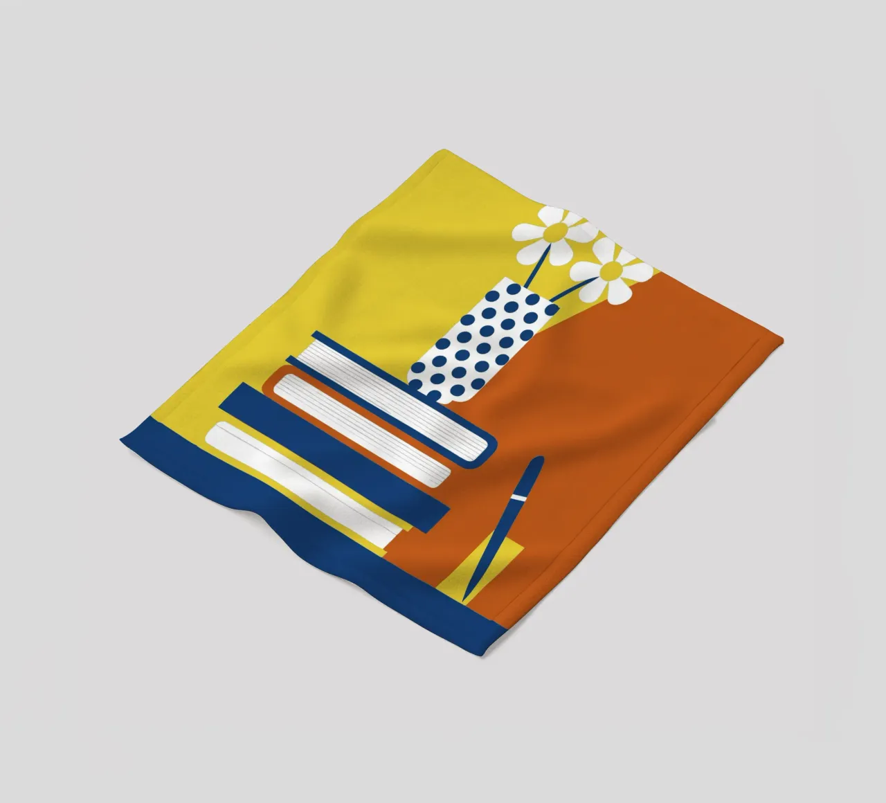 Books and Flower Vase fleece blanket by LOOK DIFFERENT